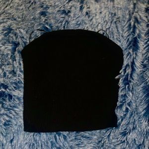 Twine and String Black Ribbed Tube Top